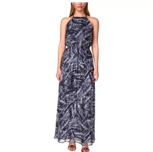 Michael Kors Palm Leaf Print Halter Dress Medium